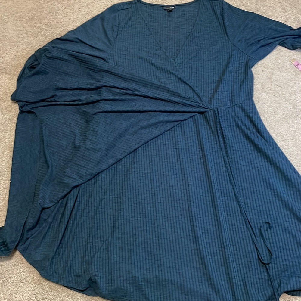 Torrid navy faux wrap dress size 2 - Picture 7 of 12
